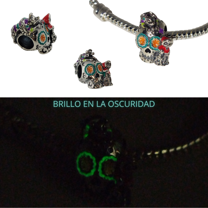 Charm COCO – Calavera Catrina Florescente