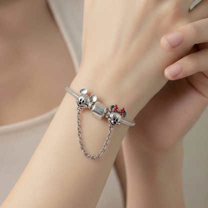 Cadena de Seguridad Mickey y Minnie (Charm)