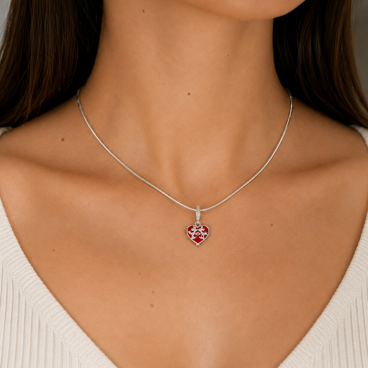 Collar Heart Charm - 45 cm