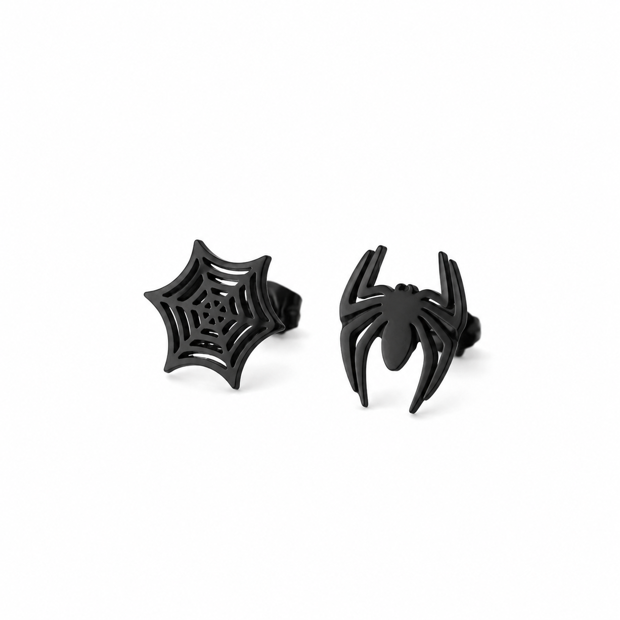 Pendientes Punk – Araña y Telaraña Negro
