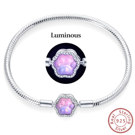 Pulsera Huella Luminosa – Base Mascota Plata 925
